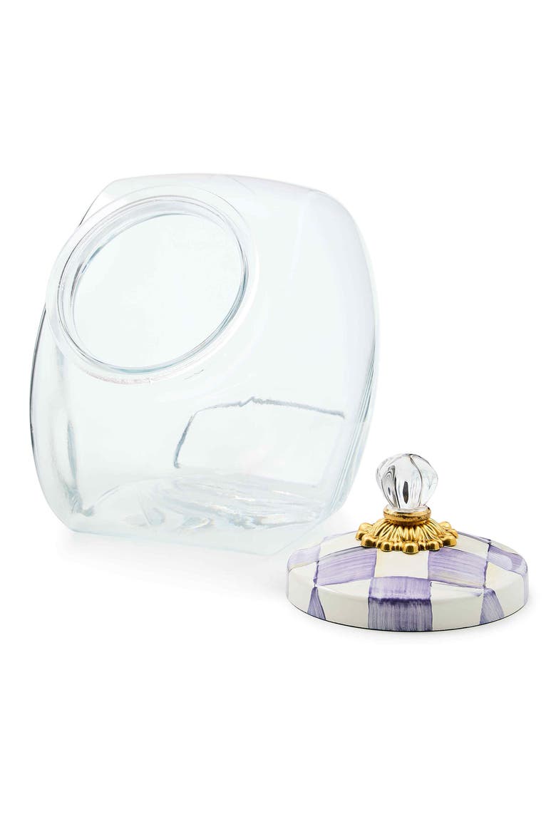 Sweets Jar with Violet Check Lid, Alternate, color, VIOLET