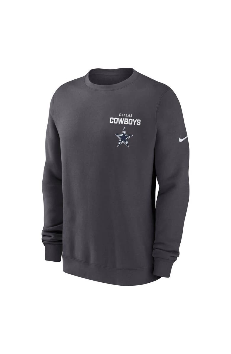 Nike Men's Nike Anthracite Dallas Cowboys Primetime Club Fleece Pullover Sweatshirt, Alternate, color, Anthracite
