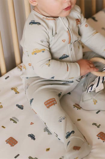Print Rib Organic Cotton Footie