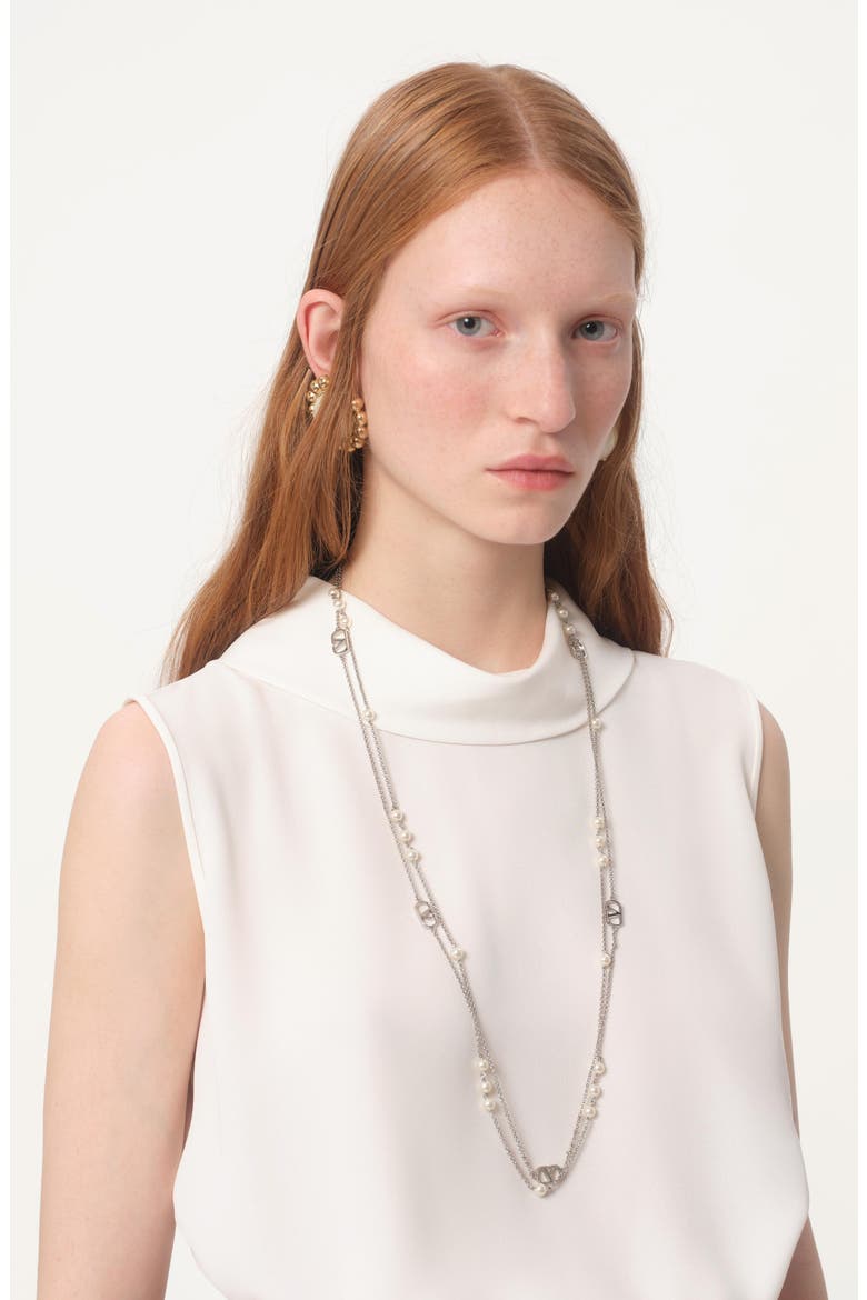 VLOGO Signature Layered Necklace, Alternate, color, ICE/ WHITE/ GREY