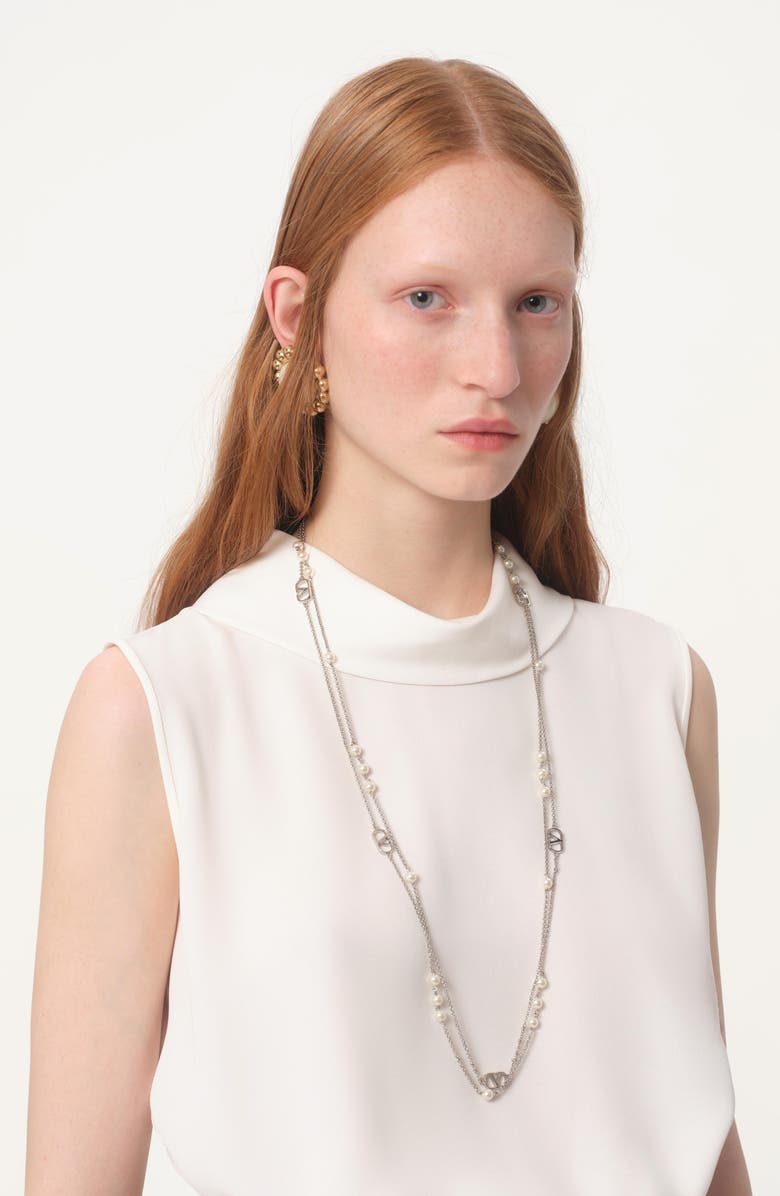 Valentino Garavani VLOGO Signature Layered Necklace, Alternate, color,
