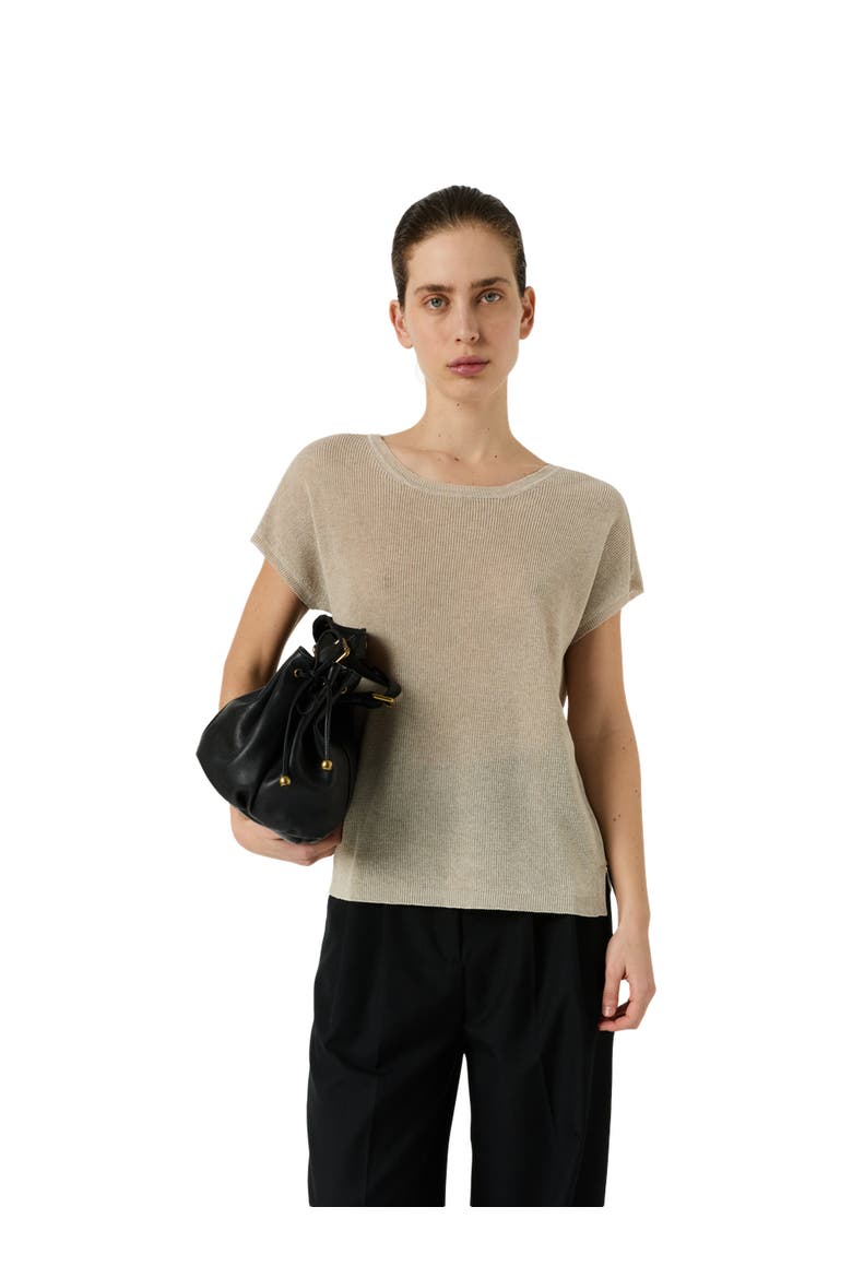 Lixia Short Sleeve Sweater, Main, color, Natural