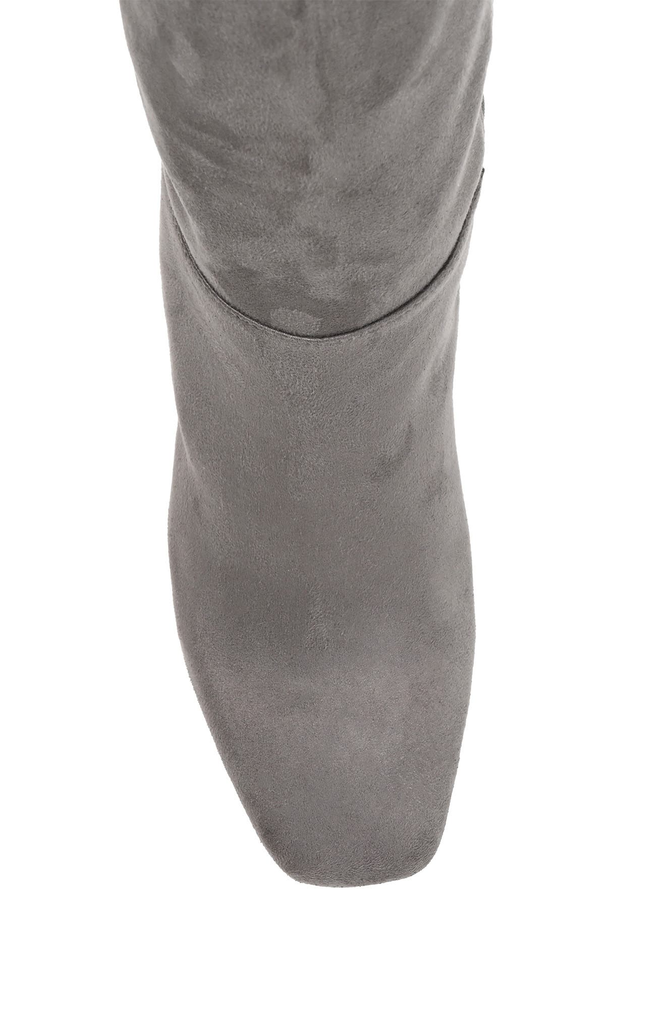 Journee Collection Elisabeth Croc Embossed Tall Boot, Alternate, color, Grey