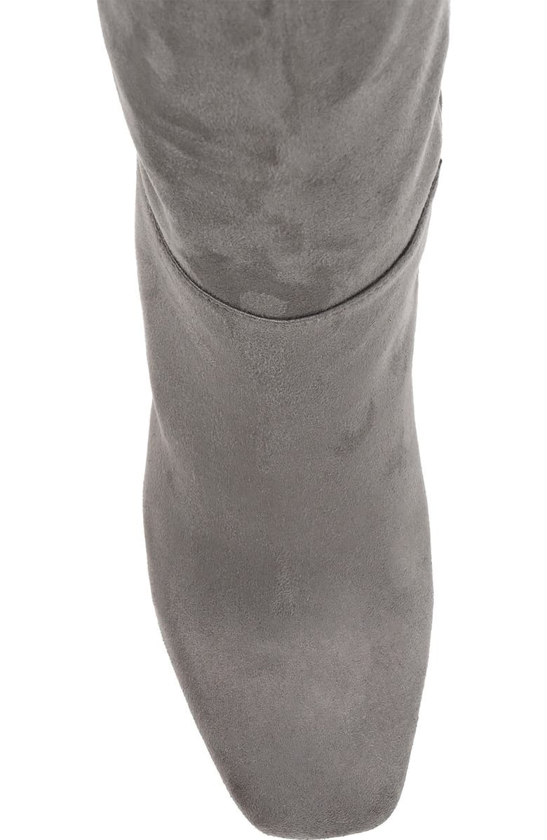 Journee Collection Elisabeth Croc Embossed Tall Boot, Alternate, color, Grey