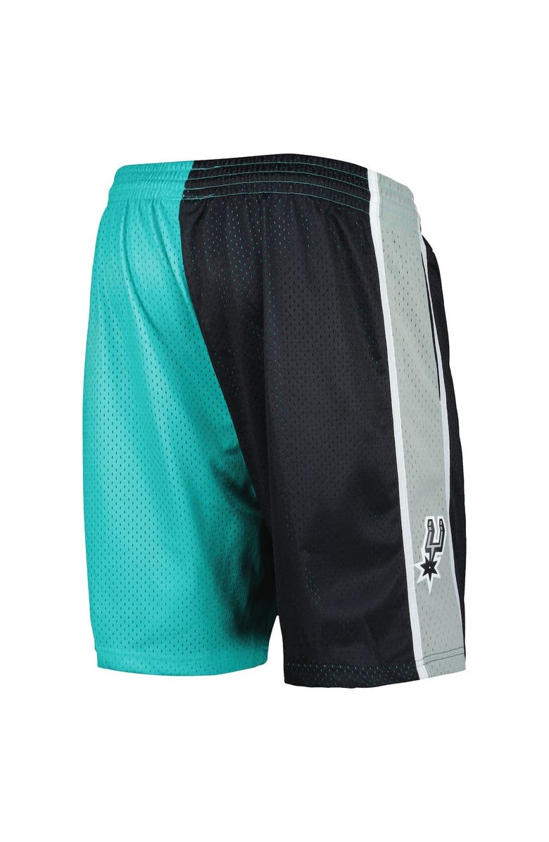 Mitchell & Ness Men's Mitchell & Ness Teal/Black San Antonio Spurs Hardwood Classics 1998 Split Swingman Shorts, Alternate, color, Teal