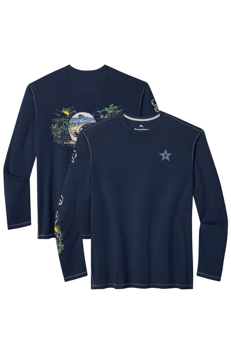 Tommy Bahama Men's Tommy Bahama Navy Dallas Cowboys Oasis Endzone Lux Long Sleeve T-Shirt, Main, color, 