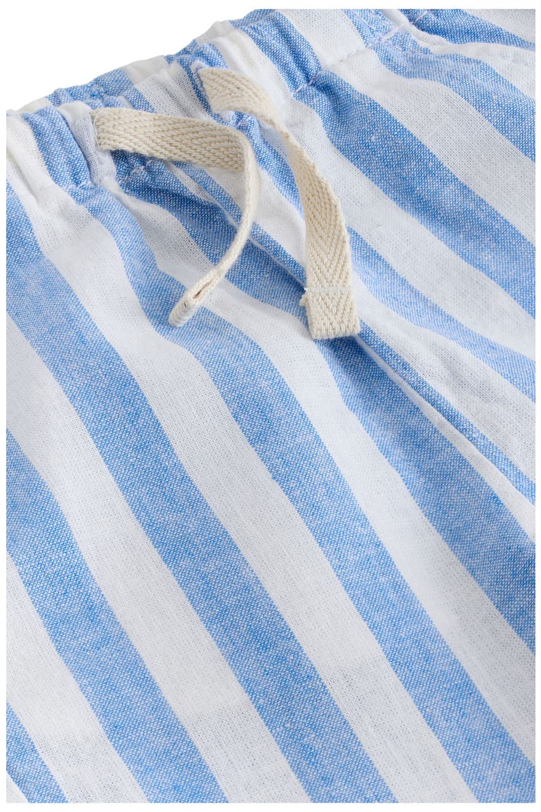 Kids' Stripe Linen & Cotton Pull-On Shorts, Alternate, color, BLUE