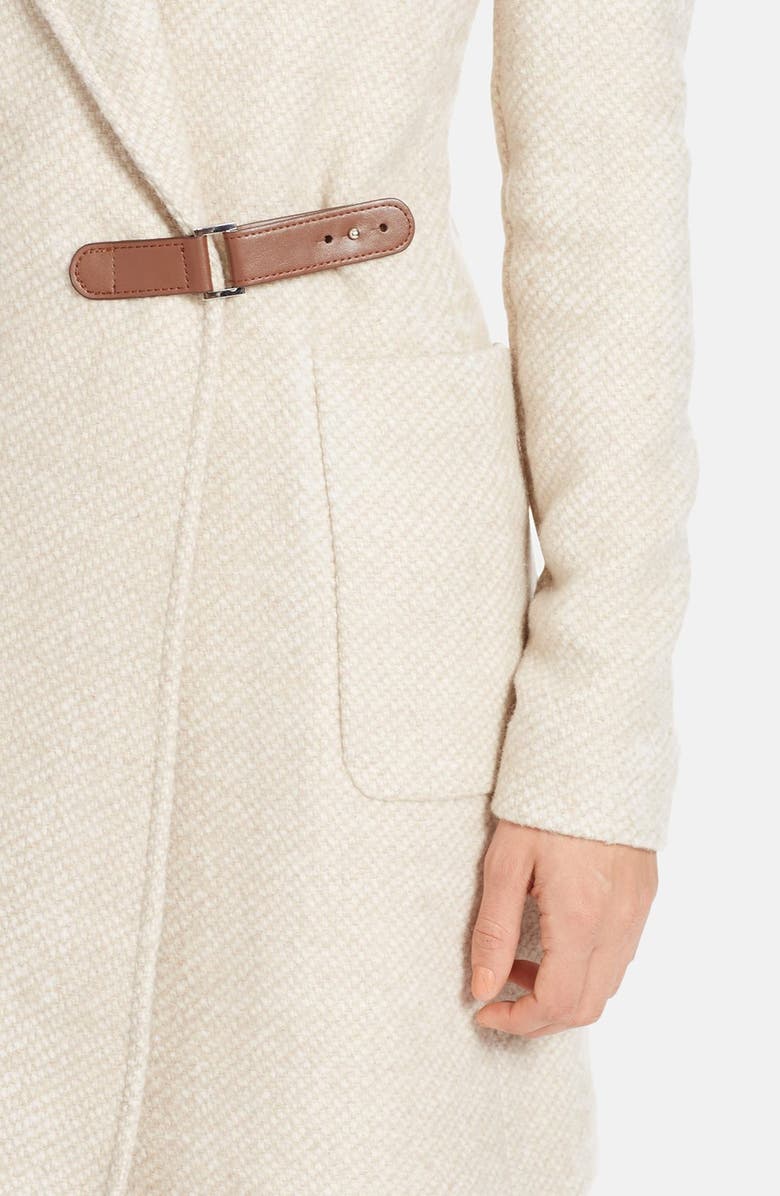 Lauren Ralph Lauren Hooded Tweed Wrap Front Coat, Alternate, color, 