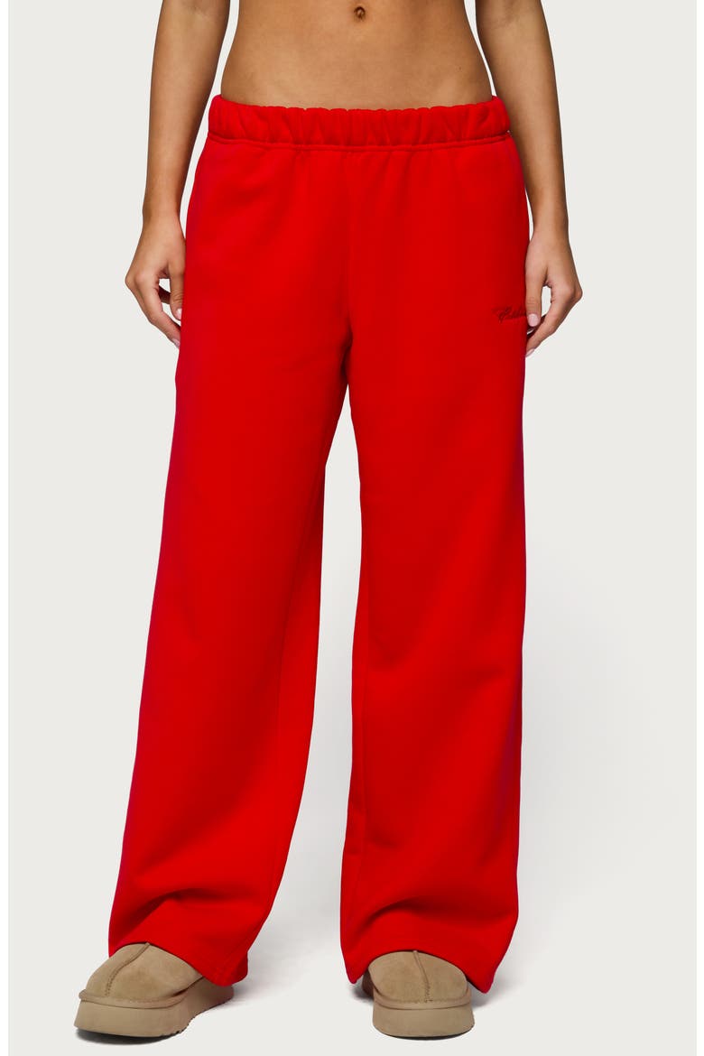 Basic Girl Wide Leg Sweatpants, Main, color, RED