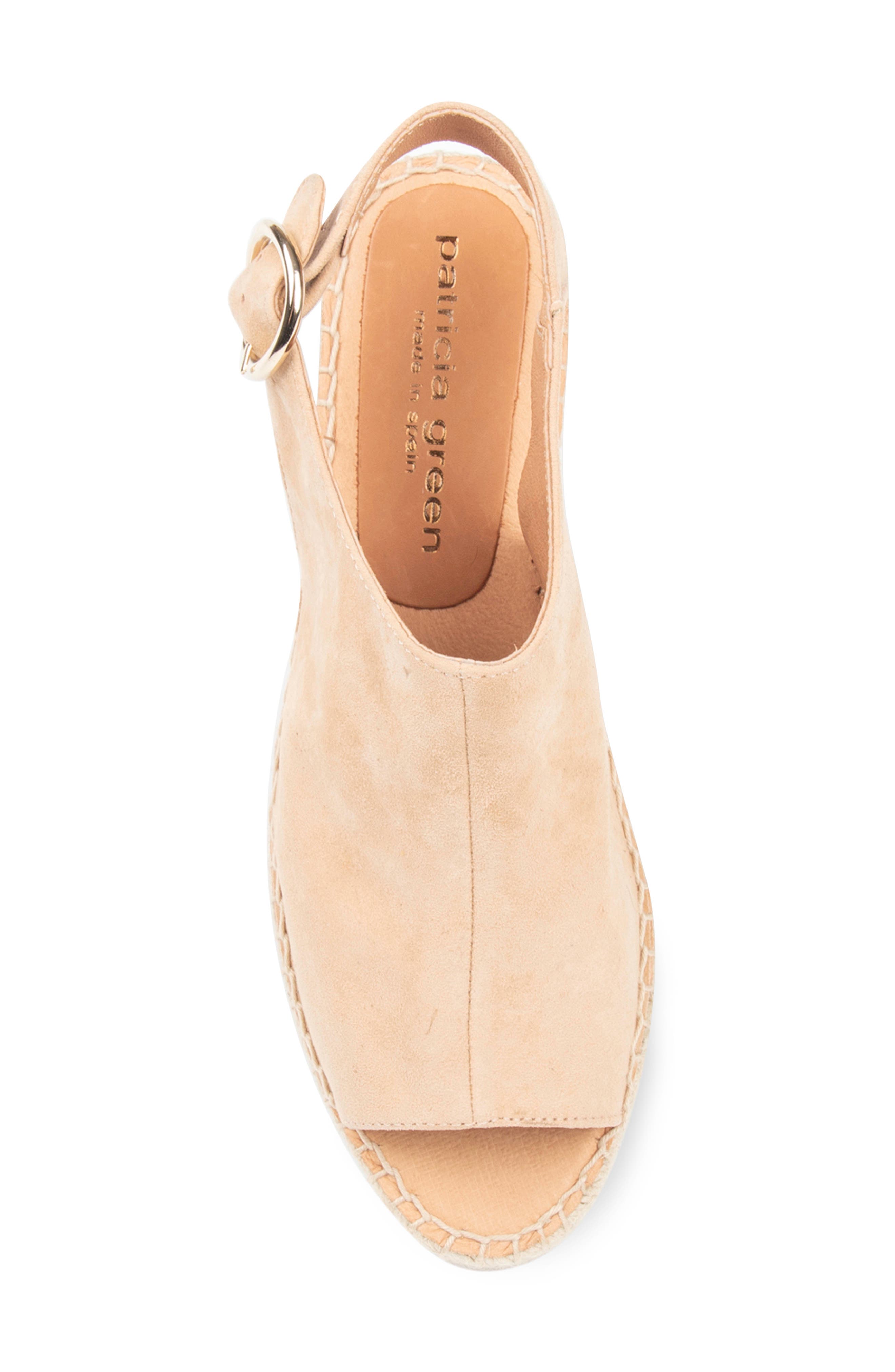 patricia green Stella Slingback Espadrille Platform Wedge Sandal, Alternate, color, Tan Suede