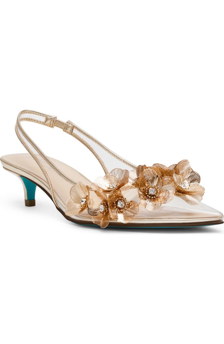 Betsey Johnson Robin Slingback Pointed Toe Kitten Heel Pump, Main, color,