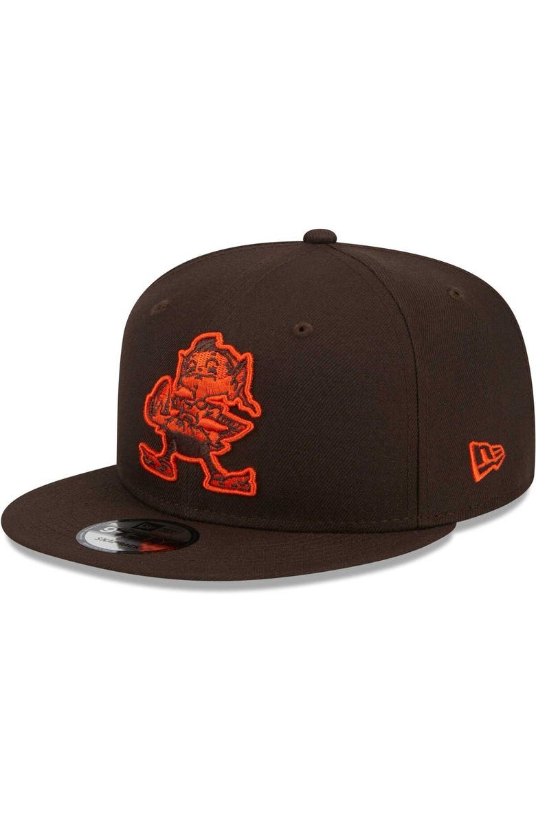 New Era Men's New Era Brown Cleveland Browns Goth Side Script 9FIFTY Snapback Hat, Alternate, color, 