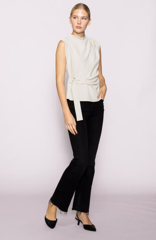 Melloday Buckle Front Extended Sleeve Top In White