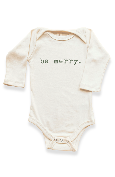 Be Merry - Organic Long Sleeve Baby Bodysuit