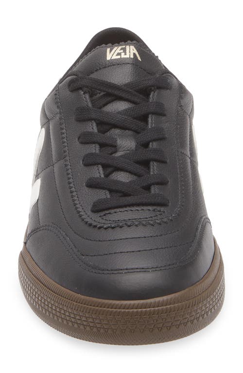 Veja Panenka Black Sneaker With Logo On The Side And Contrasting Heel In Leather Unisex In Black