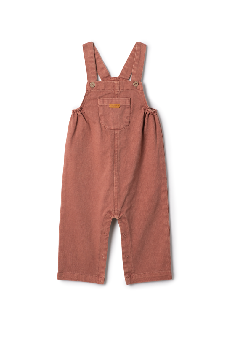 Charlotte & George Girl Woven Denim Overall, Main, color, Rose