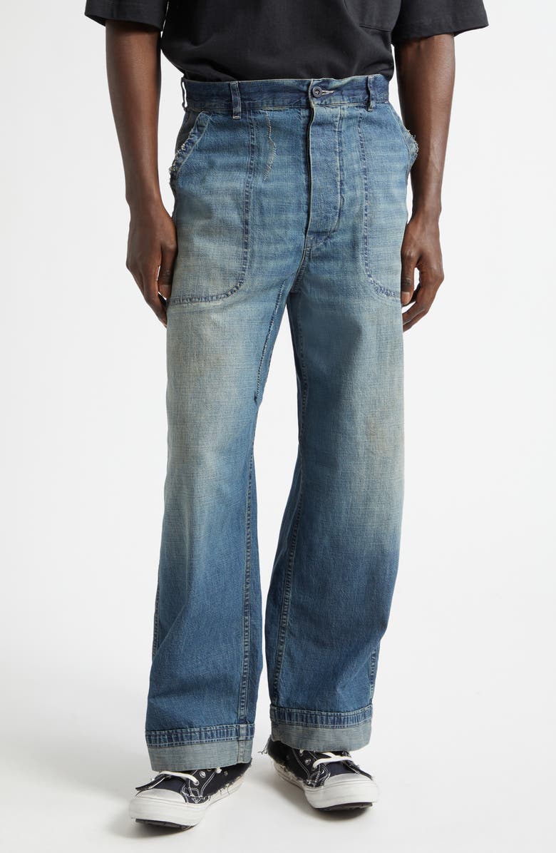 Maison Margiela Wide Leg Jeans, Main, color, Washed Blue