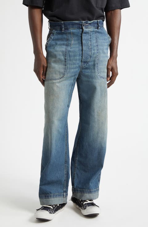 Wide Leg Jeans (Washed Blue)
