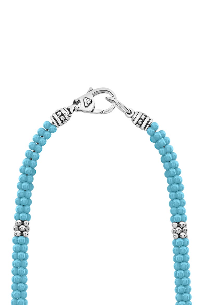 Blue Caviar Beaded Necklace, Alternate, color, SILVER/ BLUE