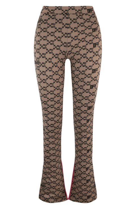 Logo Monogram Split Hem Leggings