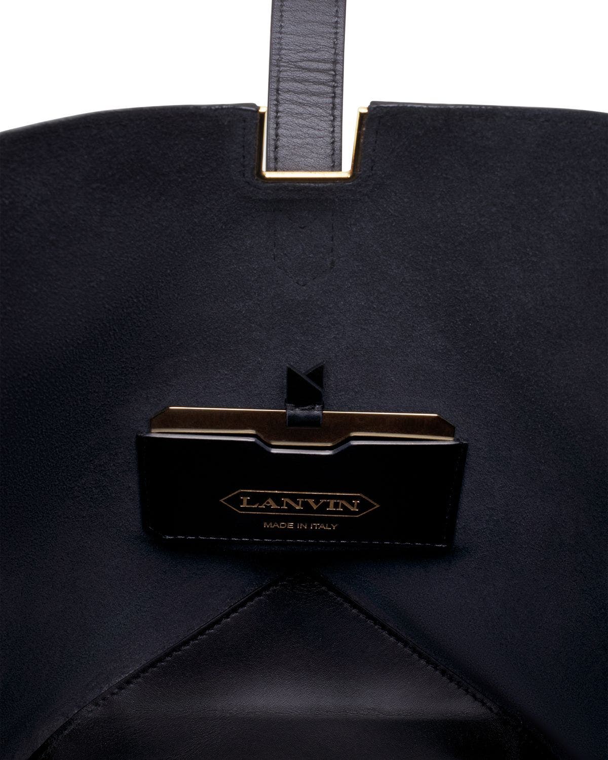 Lanvin Catch By Lanvin Medium Leather Bucket Bag, Alternate, color, Black