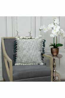 Arwen Transitional Grey & Slate Throw Pillow