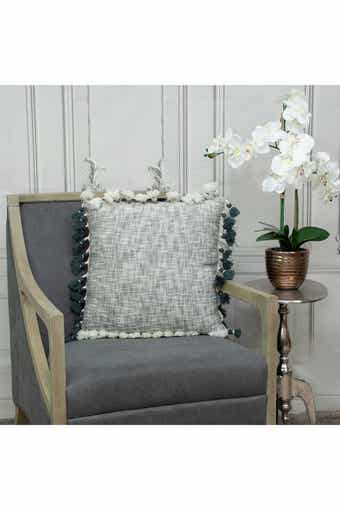 Arwen Transitional Grey & Slate Throw Pillow