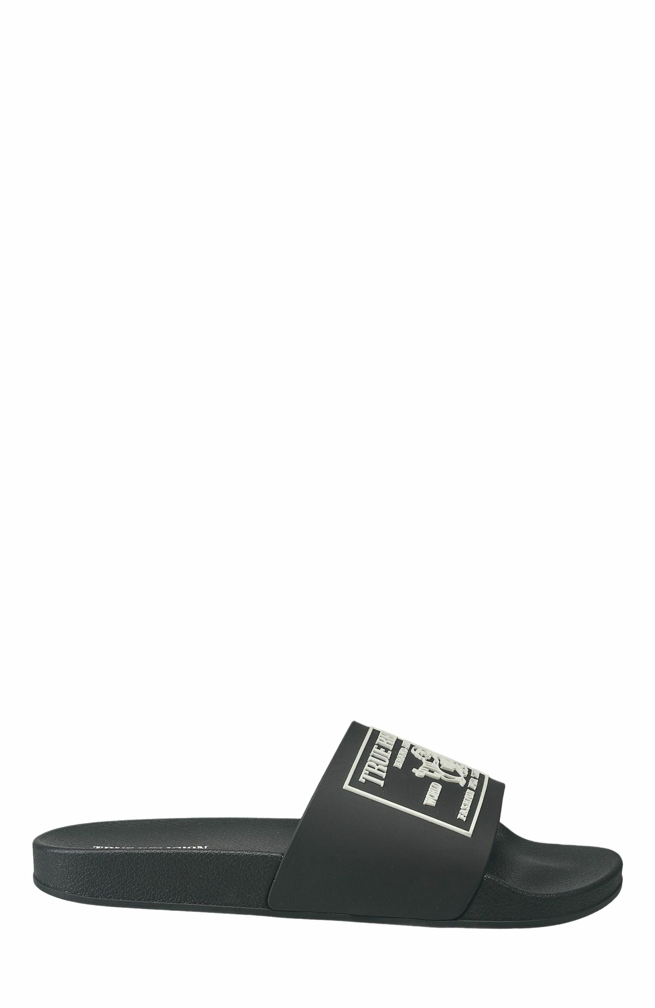 True Religion Kendrick Logo Slide, Alternate, color, 