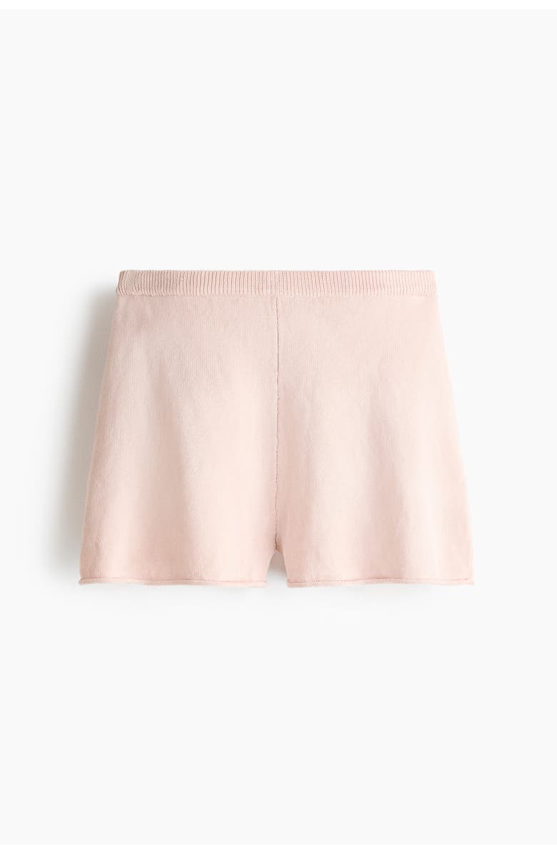 H&M Roll-edge Knitted Shorts, Main, color, Powder Pink
