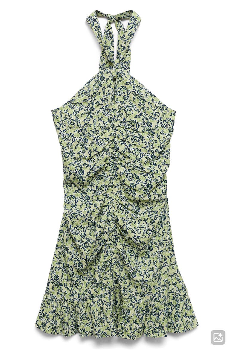 Ruched Halter Dress, Alternate, color, PASTEL GREEN