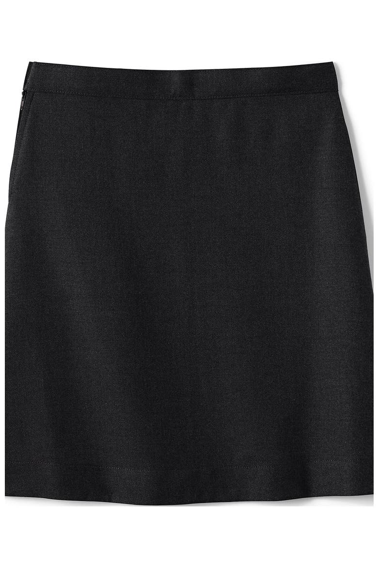 School Uniform Girls Solid A-line Skirt Below the Knee, Alternate, color, Black
