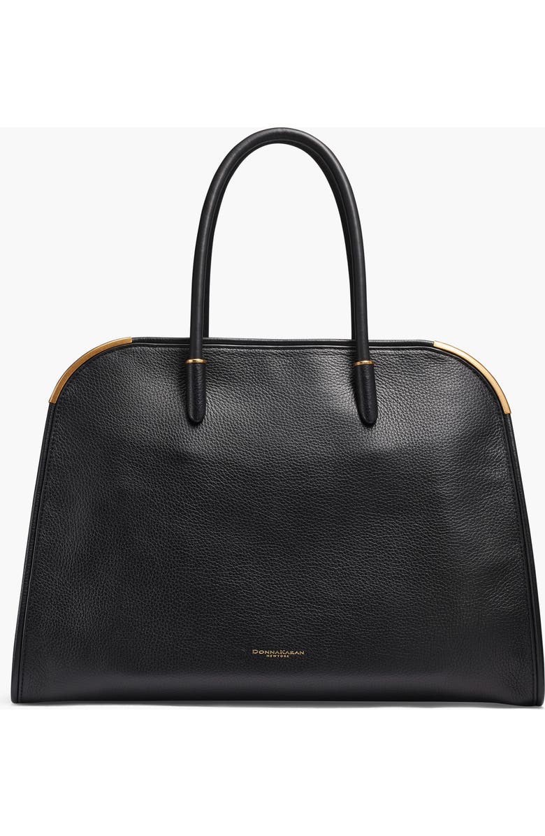 Donna Karan New York Satin Oversized Tote, Main, color, Black/Gold
