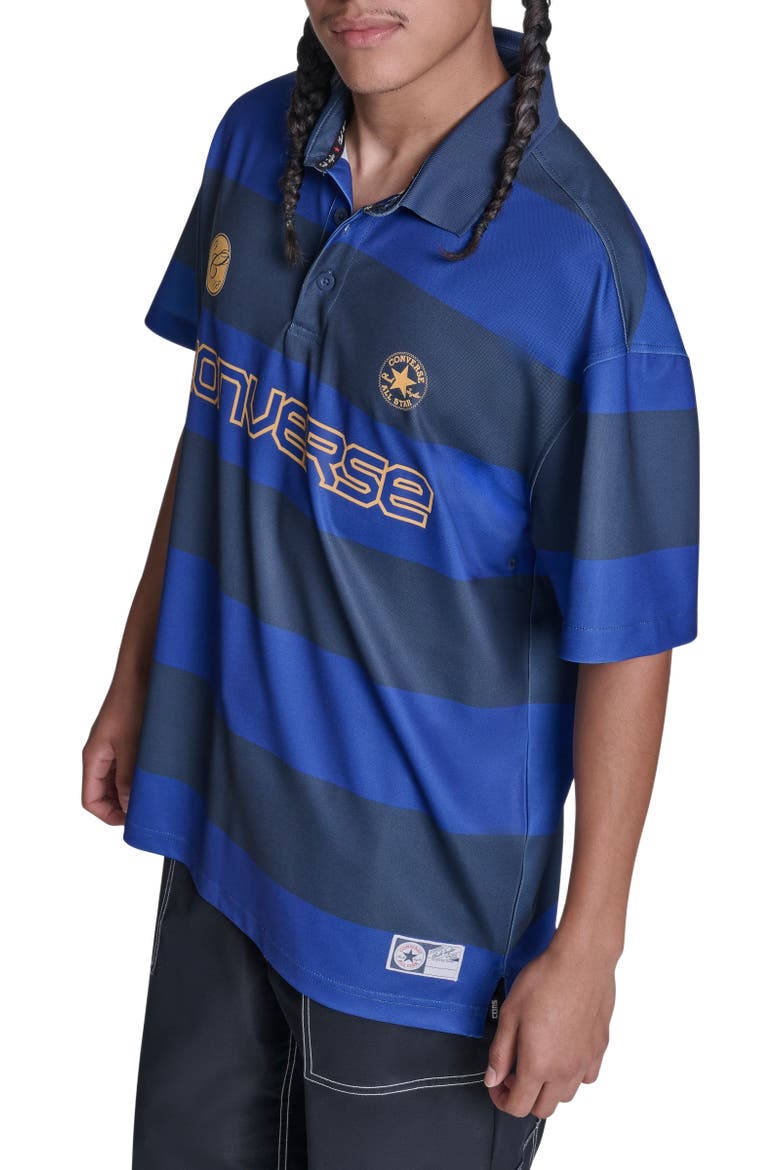 Retro Chuck Short Sleeve Polo Shirt, Alternate, color, CONVERSE BLUE MULTI