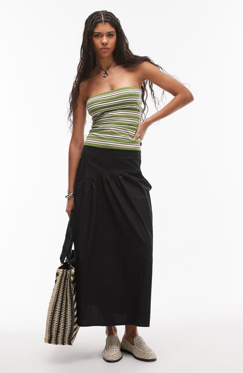 Cotton Poplin Maxi Skirt