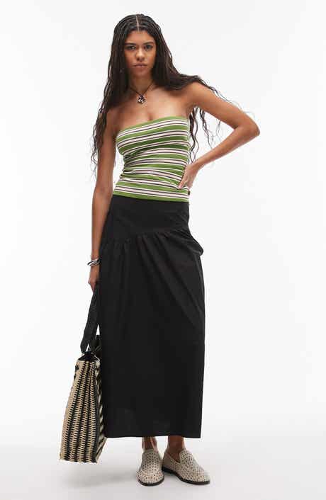 Topshop Cotton Poplin Maxi Skirt