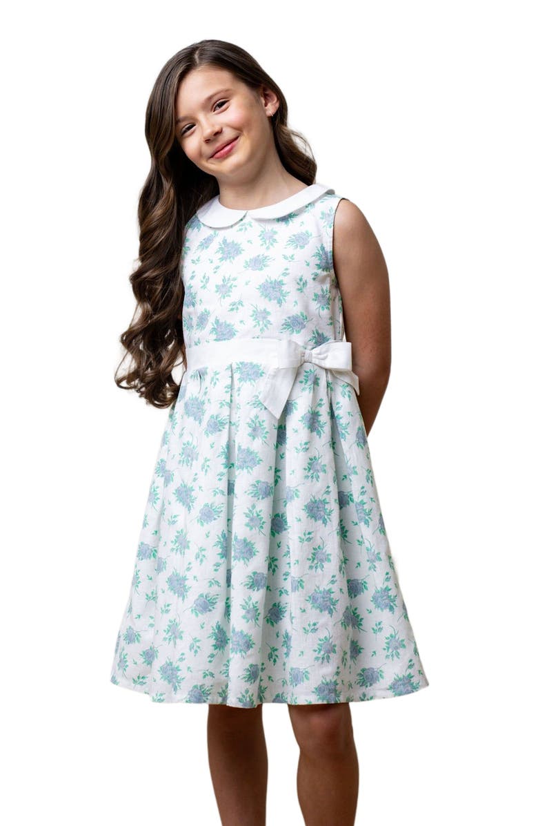 Hope & Henry Girls' Linen Tea Dress, Toddler, Alternate, color, Coastal Cottage Floral