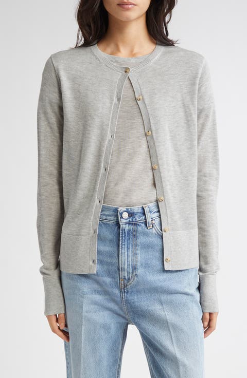 Grey Designer Sweaters: Cardigans, Crewneck & Pullovers