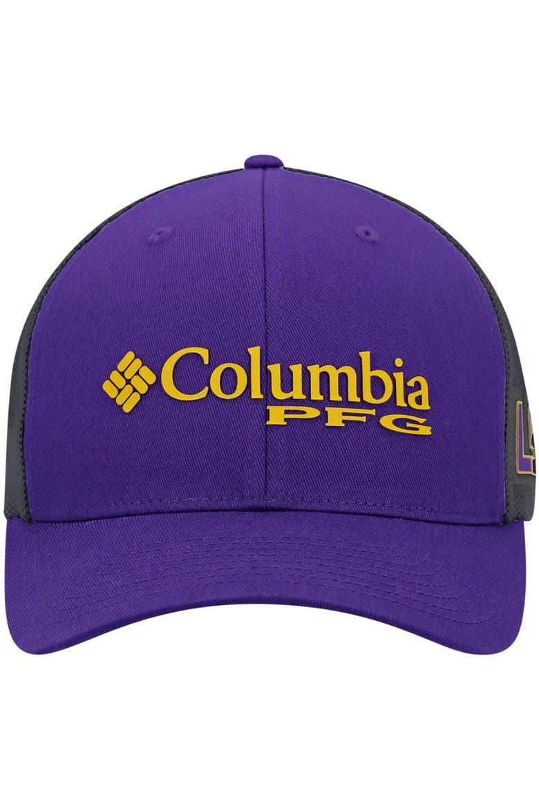 Men's Columbia Purple LSU Tigers PFG Snapback Adjustable Hat, Alternate, color, Purple