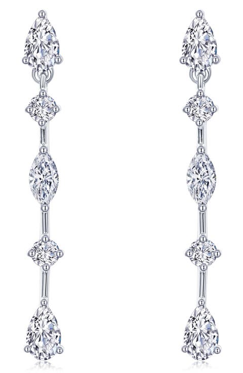 Simulated Diamond Linear Drop Earrings