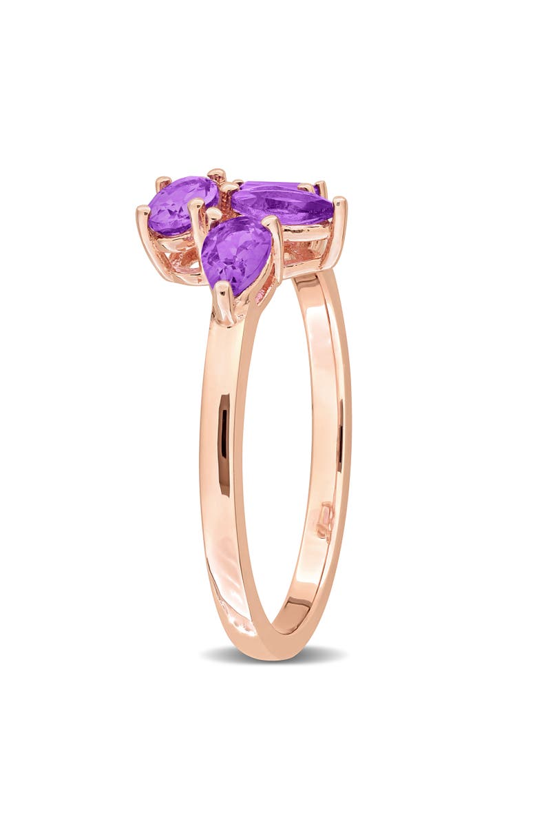 Julianna B. Gemstone Unique Cluster Ring in Plated Sterling Silver, Alternate, color, Amethyst/Rose-Plated