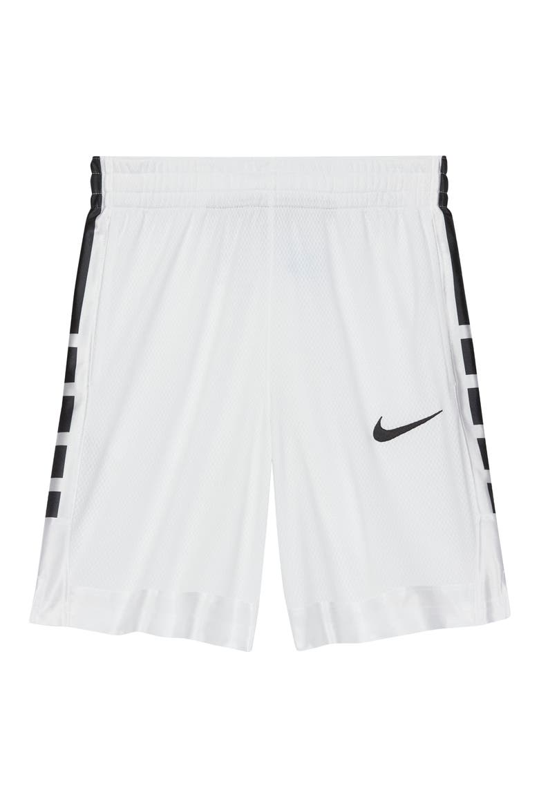 Kids' Elite Basketball Shorts, Main, color, WHITE/ BLACK
