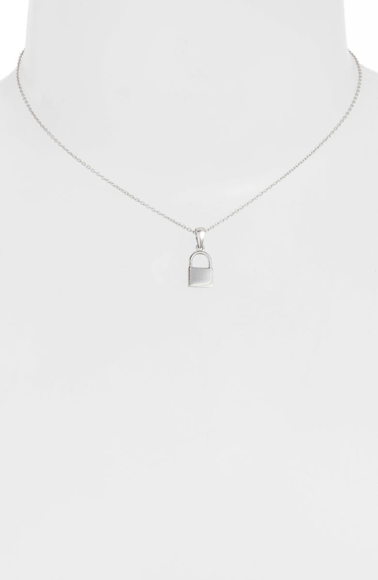 Adina's Jewels Adina’s Jewels Mini Lock Pendant Necklace, Alternate, color,