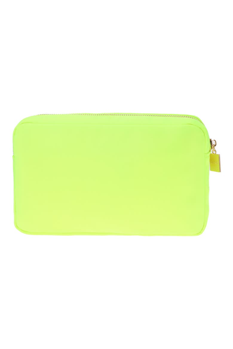 Medium Kiss Cosmetic Bag, Alternate, color, NEON YELLOW