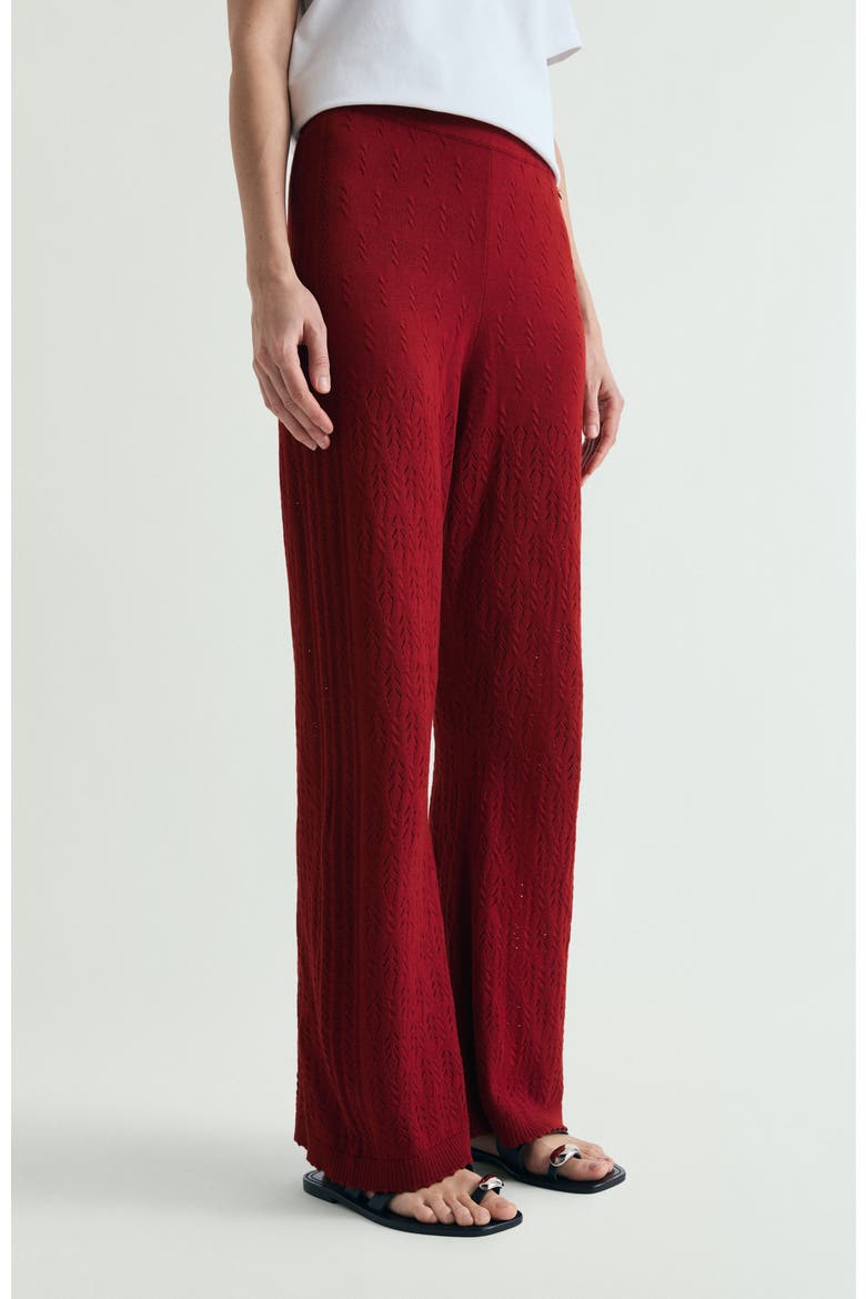 Set Pointelle Knit Pant, Alternate, color, Red