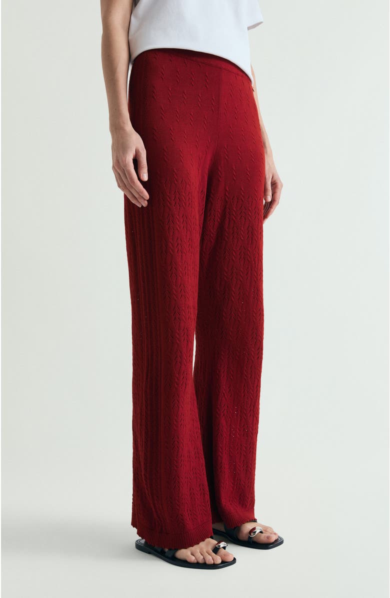 Scalpers Set Pointelle Knit Pant, Alternate, color, Red