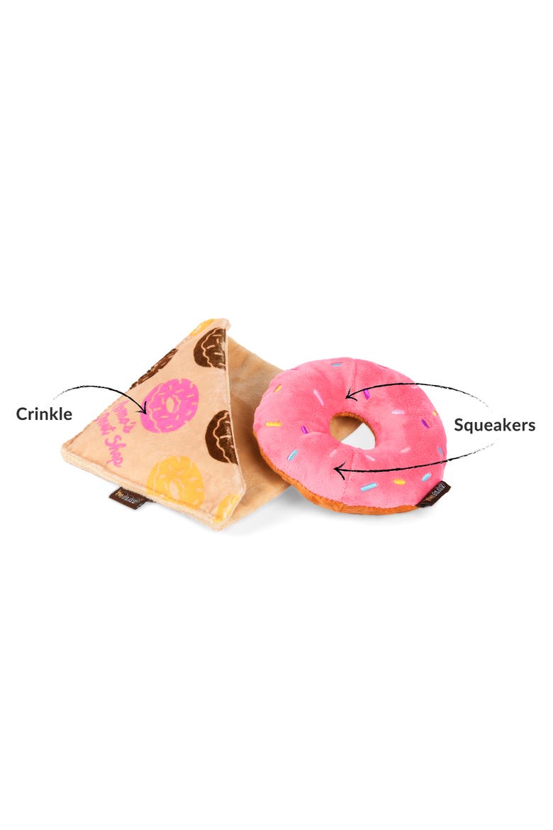 Pup Cup Cafe Doughboy Donut Plush Dog Toy, Alternate, color, Multicolored