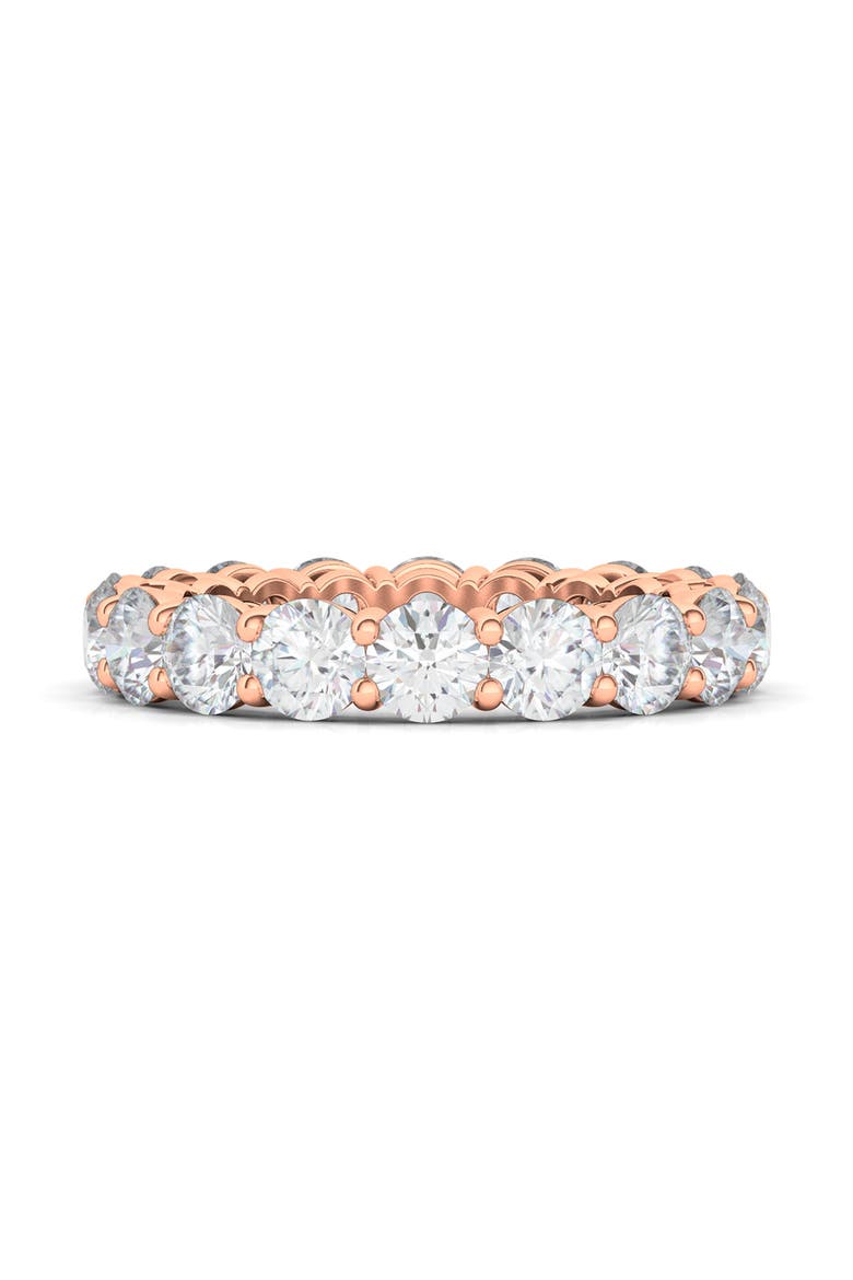 Round Cut Lab Created Diamond 18K Gold Eternity Band Ring, Alternate, color, ROSE GOLD