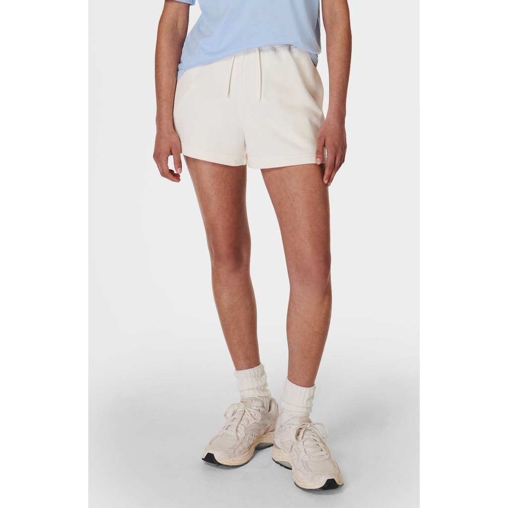 Sweaty Betty Revive Tie Waist Cotton Blend Shorts In White