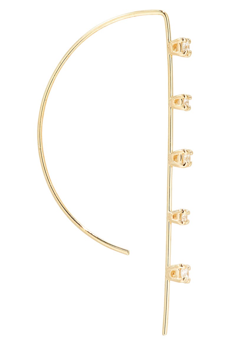 Solo Diamond P Hoop Earrings, Alternate, color, YELLOW