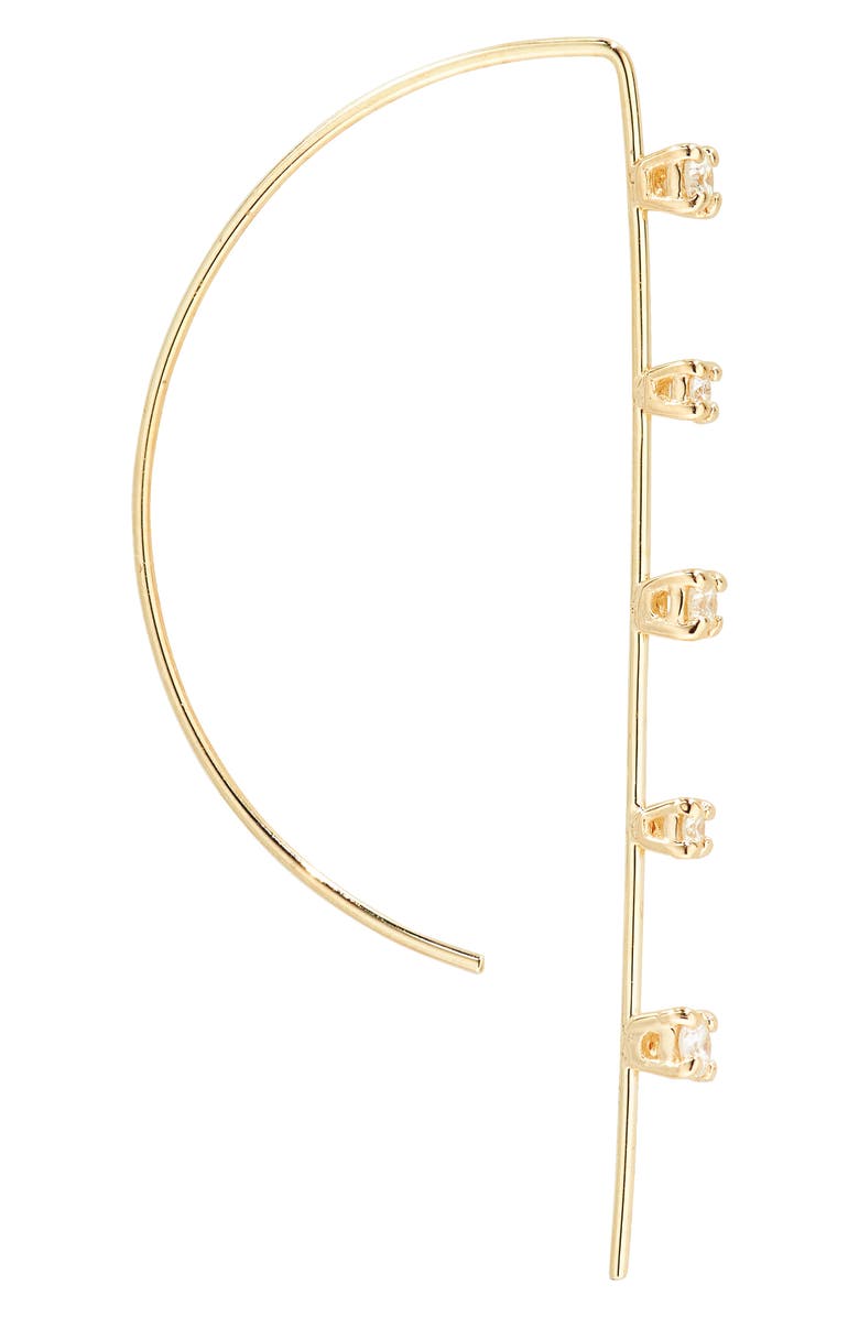 LANA Solo Diamond P Hoop Earrings, Alternate, color, 